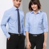 blue 3/4 sleeve ladies shirt euro biz