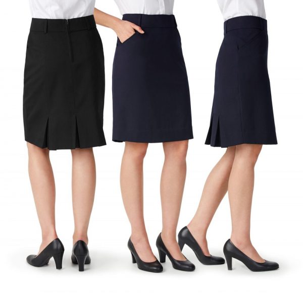 Kick pleat skirt elastane waistline